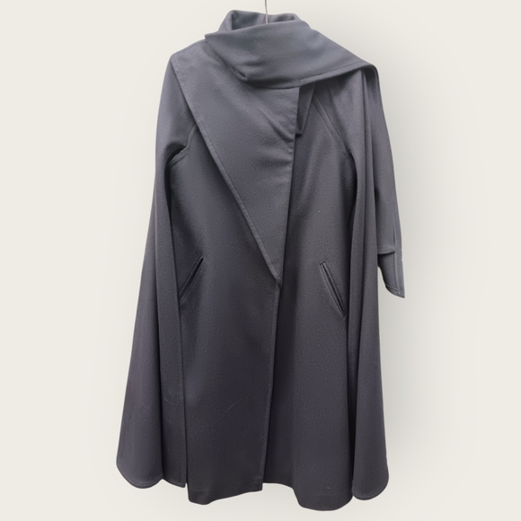 Elegant 1960s Purple Mauve Cape Coat by Gemini - 100% Wool - M - Picture 2 of 9